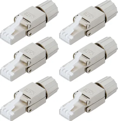 Produktbild von PremiumX 6x Netzwerkstecker Cat 8 RJ45 Stecker LAN Netzwerk Werkzeuglos