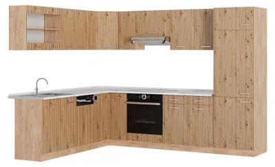 Produktbild von Eckküche Vicco R-Line Artisan-Eiche/Goldkraft Eiche 287 x 227 cm, AP Marmor, Model 48911