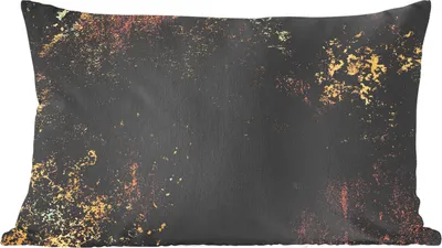 Produktbild von MuchoWow® Zierkissen Sofakissen Wohnzimmer Dekokissen 60x40 cm Gold - Schwarz - Vintage - Luxus - Kopfkissen - Polster mit Foto