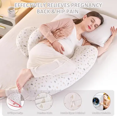 Zdjęcie produktu dla Poduszka ciążowa – poduszka dla osób śpiących na boku – 90 cm – 100% poliester – zdejmowany i nadający się do prania pokrowiec – podparcie talii – szara