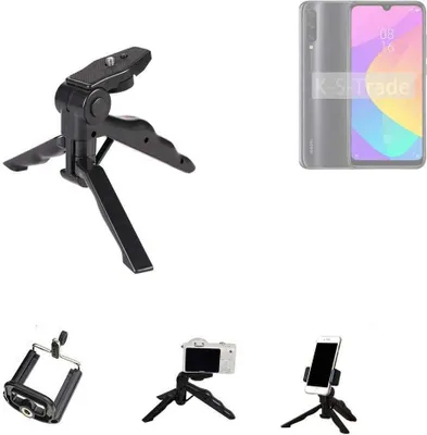 Produktbild von K-S-Trade Stativ Tisch-Ständer Dreibein Handy-Stativ Ständer kompatibel mit Xiaomi Redmi A3 Mini-Stativ Smartphone Tripod Handy-Stativ aus Plastik