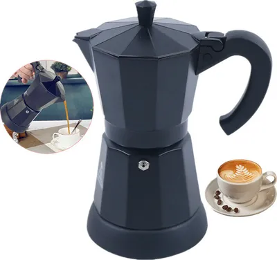 300 ml aluminiowy 6 filiżanek elektryczny ekspres do kawy ekspres do kawy mokka dzbanek do espresso czarny