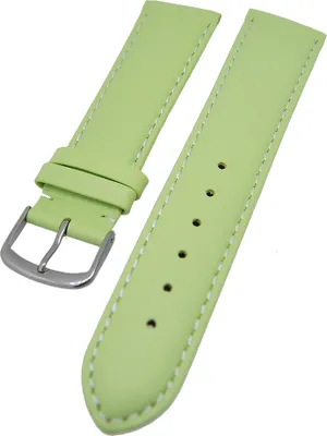Produktbild von Uhrenarmband Kalbleder Pistazie mit weißer Naht gepolstert 22mm Donschließe