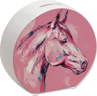 Produktbild von Pferdekopf im Aquarellstil Spardose - Kunstvolle Sparbüchse für Pferdeliebhaber