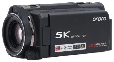 Produktbild von 5K-Videokamera, 30 Bilder pro Sekunde, 12-fach optischer Zoom, 3,5-Zoll drehbares Touchscreen-Display, WDR-Technologie, Bildstabilisierung, digitale Videokamera, DV-Kamera