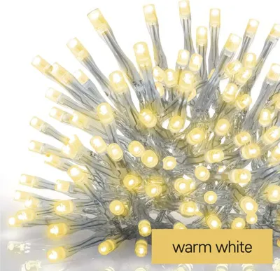 Imagen del producto de Guirnalda de luces LED con forma de copo de nieve, 5 metros, 300 LEDs, para uso en exteriores, luz blanca cálida, con temporizador