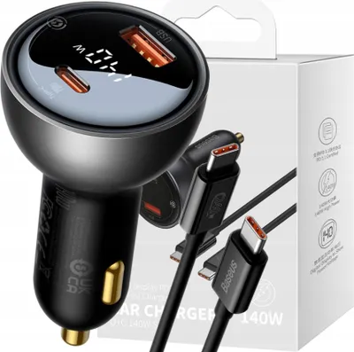 Immagine prodotto di Baseus Superme Caricabatterie da auto Usb, Usb-C, 140W (nero)