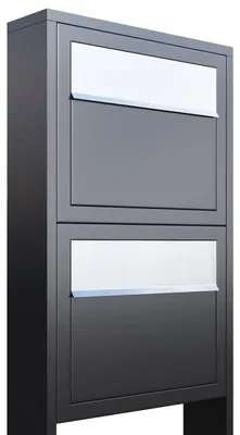 Produktbild von Briefkastenanlage Elegance for Two Anthrazit mit Edelstahlklappe