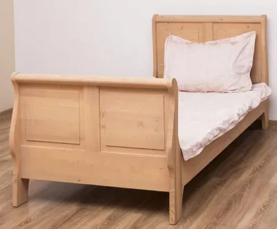 Produktbild von Casa Padrino Landhausstil Bett Naturfarben 90 x 200 x H. 121 cm - Massivholz Einzelbett - Schlafzimmer Möbel im Landhausstil - Massivholz Schlafzimmer Möbel - Landhausstil Möbel