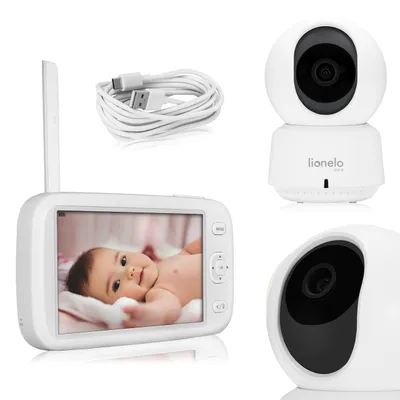 Produktbild von Lioonelo Babyphone Babyline 9.1 Full-HD-Kamera , 5-Zoll-Bildschirm, 360° drehbare Kamera mit Fernsteuerung