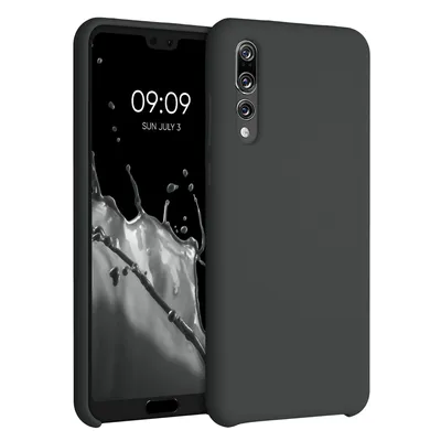 Produktbild von kwmobile Hülle kompatibel mit Huawei P20 Pro Hülle - Silikon Handy Case - Handyhülle weiche Oberfläche - kabelloses Laden - Schwarz matt