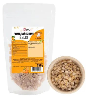Obrázok produktu pre Pomarančové gumené cukríky (želé) bez pridaného cukru, 250 g