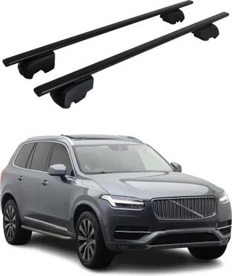 Image de Barres de toit Transversales pour Volvo XC90 2017-2023 Fer Noir ABE