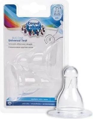 Produktbild von Canpol Sauger für schmale Flaschen, Dreifachfluss, 3M+, 2 Stück
