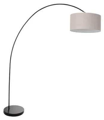Image de Lampadaire - noir - Solva - métal textile - lampe arquée - E27 - 3898ZW - Mexlite