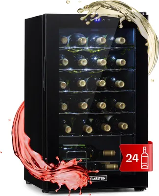 Zdjęcie produktu dla KlarsteinShiraz 24 Uno, chłodziarka do wina, 63 l, 24 butelki, dotykowy panel sterowania, 5-18°C