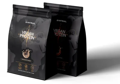 Produktbild von GYMTRAIL® Veganes Eiweißpulver aus Erbsenprotein 1000g | Pflanzliches Proteinpulver mit essenziellen Aminosäuren | Ohne Soja und Süßungsmittel mit Birkenzucker | Chocolate