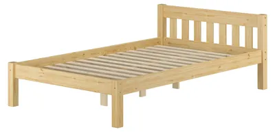 Produktbild von Einzelbett Bettrahmen 120x200 Futonbett Kieferbett Massivholz natur Zubehör wählbar V-60.38-12Rollrost inkl.