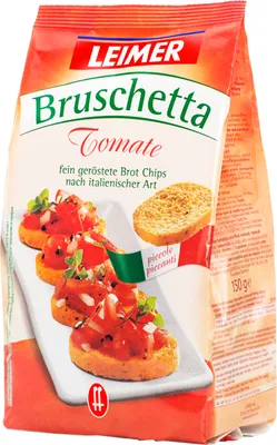 Image de Leimer Bruschetta Chips de pain grillé affinées à la tomate 150g