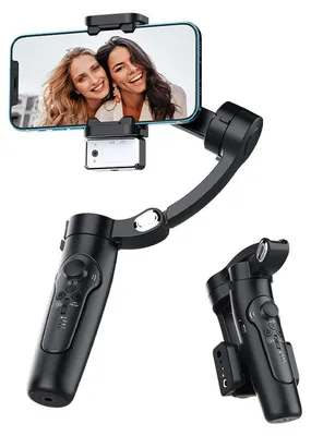 Obrázok produktu pre ZELURXX AI – 3-osový stabilizátor pre smartfóny, inteligentné sledovanie tváre pomocou umelej inteligencie, magnetické osvetlenie, odnímateľné diaľkové ovládanie, stabilizácia obrazu, pre 7-palcové zariadenia