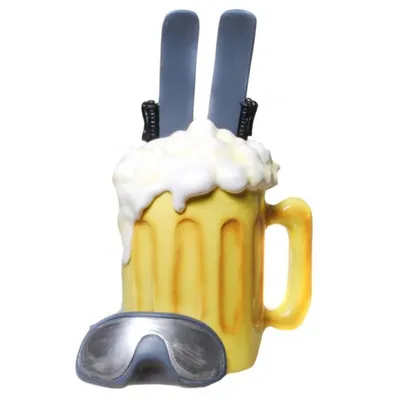 Produktbild von Funny Spardose - Wintersport "Aprés-Ski" Bierglas mit Ski mit Pfropfen
