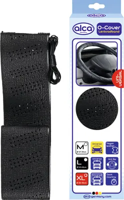 Produktbild von alca® Auto Lenkradband für LKW 50'' Größe XL 43 - 45 cm Universal Schutz Lenkradschoner Lenkradbezug schwarz für LKW Traktor Bus Schwermaschinen