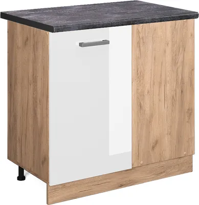 Image de Meuble d'angle Vicco R-Line Blanc Haute brillance 86cm , PT Anthracite, Model 45559