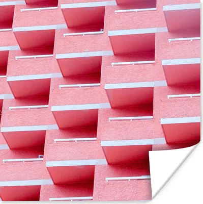 Produktbild von MuchoWow® Poster Rosa - Balkon - Sommer - Architektur 50x50 cm - Wohnzimmerdekoration