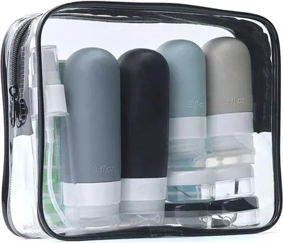 Produktbild von Famanu Reiseflaschen Set - Silikonflaschen mit Zubehör