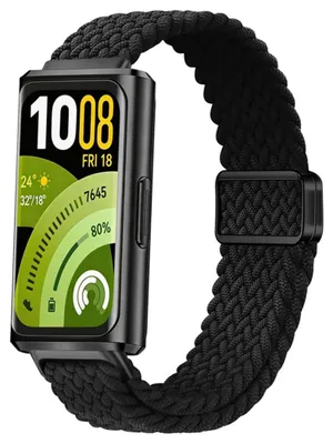 Image de Bracelet en nylon pour smartwatch Huawei Band 11 / 11 Pro, fermeture magnétique, noir