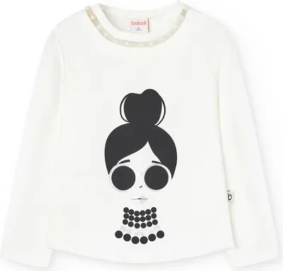 Produktbild von Boboli Stretch Knit Langarm-t-shirt Weiß 5 Years Weiß 5 Years