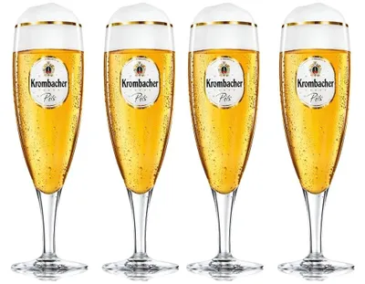 Produktbild von Krombacher Biergläser mit Stiel 300 ml – 4 Stück