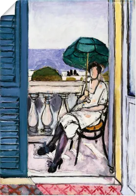 Produktbild von ARTland Poster Frau auf einem Balkon. 1919-20 Größe: 90x130 cm