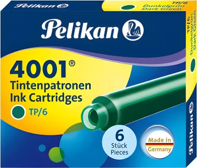 Image de Pelikan® 300087 Cartouche d'encre 4001® TP/6 - vert foncé, 6 cartouches