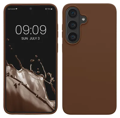 Produktbild von kwmobile Handyhülle für Samsung Galaxy S26 FE Hülle - Case Silikon - Kabelloses Laden - Schutzhülle Cover in Chocolate