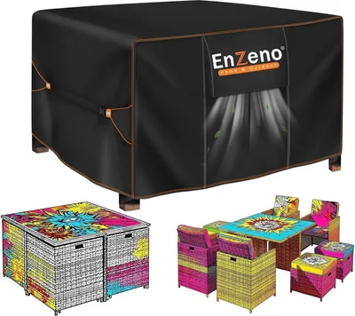 Produktbild von Enzeno Gartenmöbel Abdeckung 125x125x74cm Wasserdicht Winterfest Oxford Schutzhülle