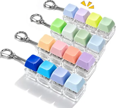 Produktbild von Tastatur-Fidget-Toy 4er-Set, Schlüsselanhänger mit Tasten, für Konzentration