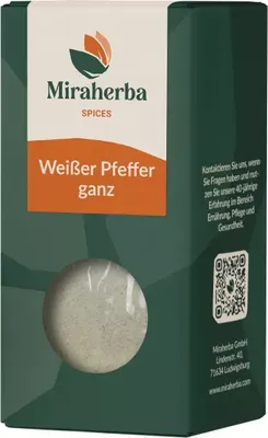 Produktbild von Miraherba -  Pfeffer weiß ganz - 50g