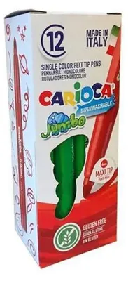 Image de Carioca jumbo feutre vert maxi tip - boîte de 12 pièces