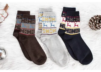 Imagen del producto de Calcetines térmicos para hombre - Calcetines cálidos - Calcetines navideños - 3 pares