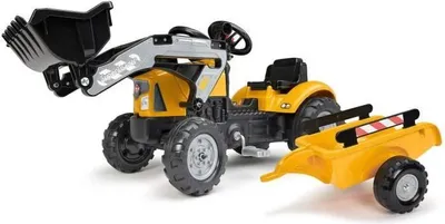 Zdjęcie produktu dla Traktor na pedały SuperBuilder FALK, Kierownica, Przyczepa, Wyprodukowano we Francji, 40% Plastiku z Recyklingu, Od 2 lat