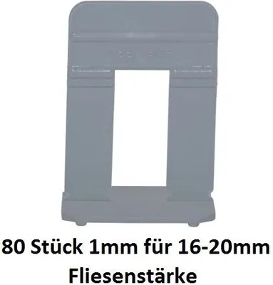 Produktbild von Zuglaschen 1 mm für 16-30 mm Fliesenstärke 80 Stück Peygran