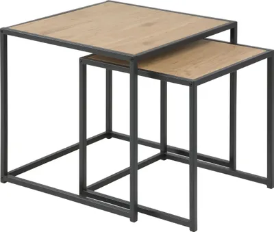 Obrázek produktu pro Actona Seaford, Sada stolků, Čtvercový tvar, 4 noha/nohy, Rozšiřitelný, Dub