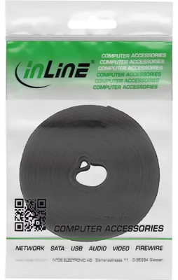 Produktbild von InLine Kabelbinder, Klettverschlussband 16mm, schwarz, 10m, Filz, Schwarz, 10000 mm, 16 mm, 100 g, 100 mm