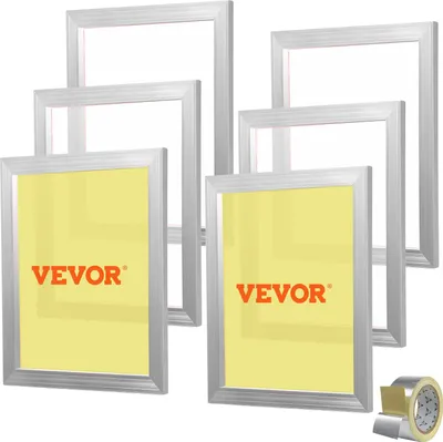 Productafbeelding van Siebdrukset, 6 stuks. Aluminium zeefdrukframes, 16 x 20 inch. Zeefdrukframes met een gaasdichtheid van 110, hoogwaardige nylon gaas en afdichtingsband voor t-shirts, doe-het-zelf drukwerk, enz.