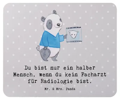 Produktbild von Mr. & Mrs. Panda Mauspad Facharzt für Radiologie Herz - Grau Pastell - Geschenk, computer mousepad, mousematte, laptop, Mouse Pad