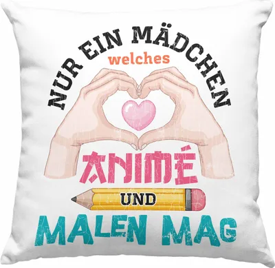 Produktbild von Trendation - Anime Deko-Kissen mit Füllung 40x40 Geschenk Spruch Deko-Kissen mit Füllung 40x40 Geschenke Deko Anme Fan Spruch (Rosa)