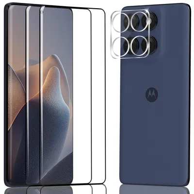 Obrázok produktu pre 2-balenie Motorola Edge 60 Fusion Ochranné sklo na displej & 1-balenie ochrana objektívu - Tvrdené sklo 9H - Super kvalita 3D