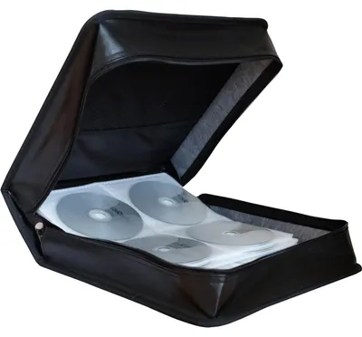 Produktbild von MediaRange BOX93, Geldbörsenhülle, 200 Disks, Schwarz, Kunstleder, Fleece, 120 mm, Schwarz