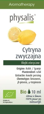 Obrázok produktu pre CITRÓNOVÝ ESENCIÁLNY OLEJ, BIO, 10 ml - PHYSALIS
